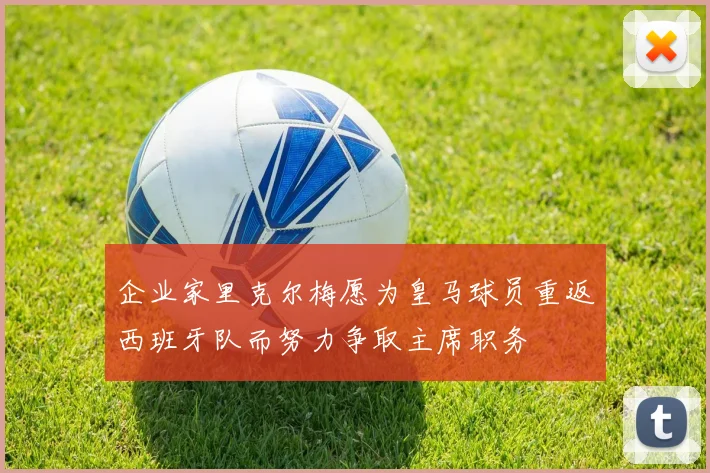 企业家里克尔梅愿为皇马球员重返西班牙队而努力争取主席职务